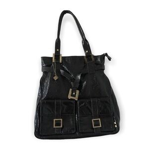 Helen welsh black genuine leather satchel purse